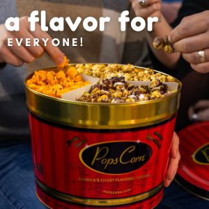 2 Gallon Pops Signature Gourmet Popcorn Tin | Holiday & Corporate Popcorn Gift | Pops Corn - Image 4