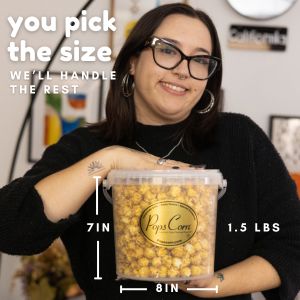 Gourmet Caramel Popcorn – 1.5 lb (24 oz) Container | Handmade Butter Caramel | Pops Corn® - Image 3