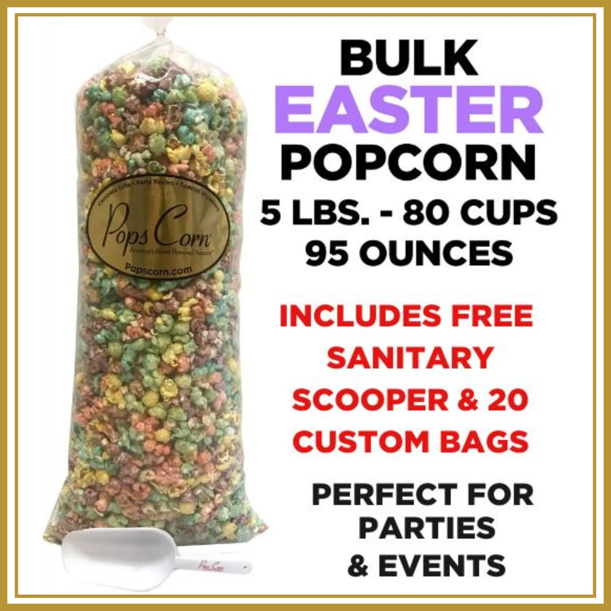 Bulk Easter Popcorn – 5 lb (95 oz) Bag | Gourmet Spring Popcorn Mix | Pops Corn®