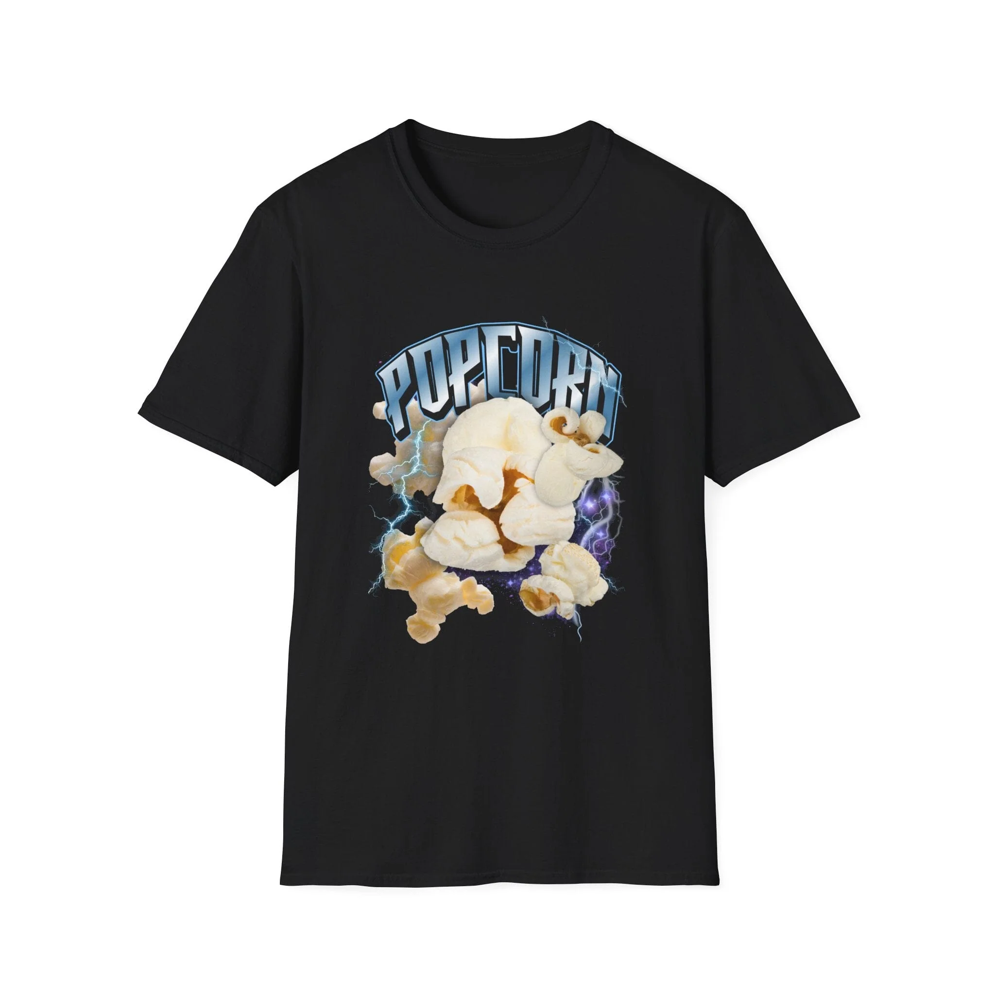 Popcorn Graphic Meme T-Shirt — Retro Movie Snack Tee
