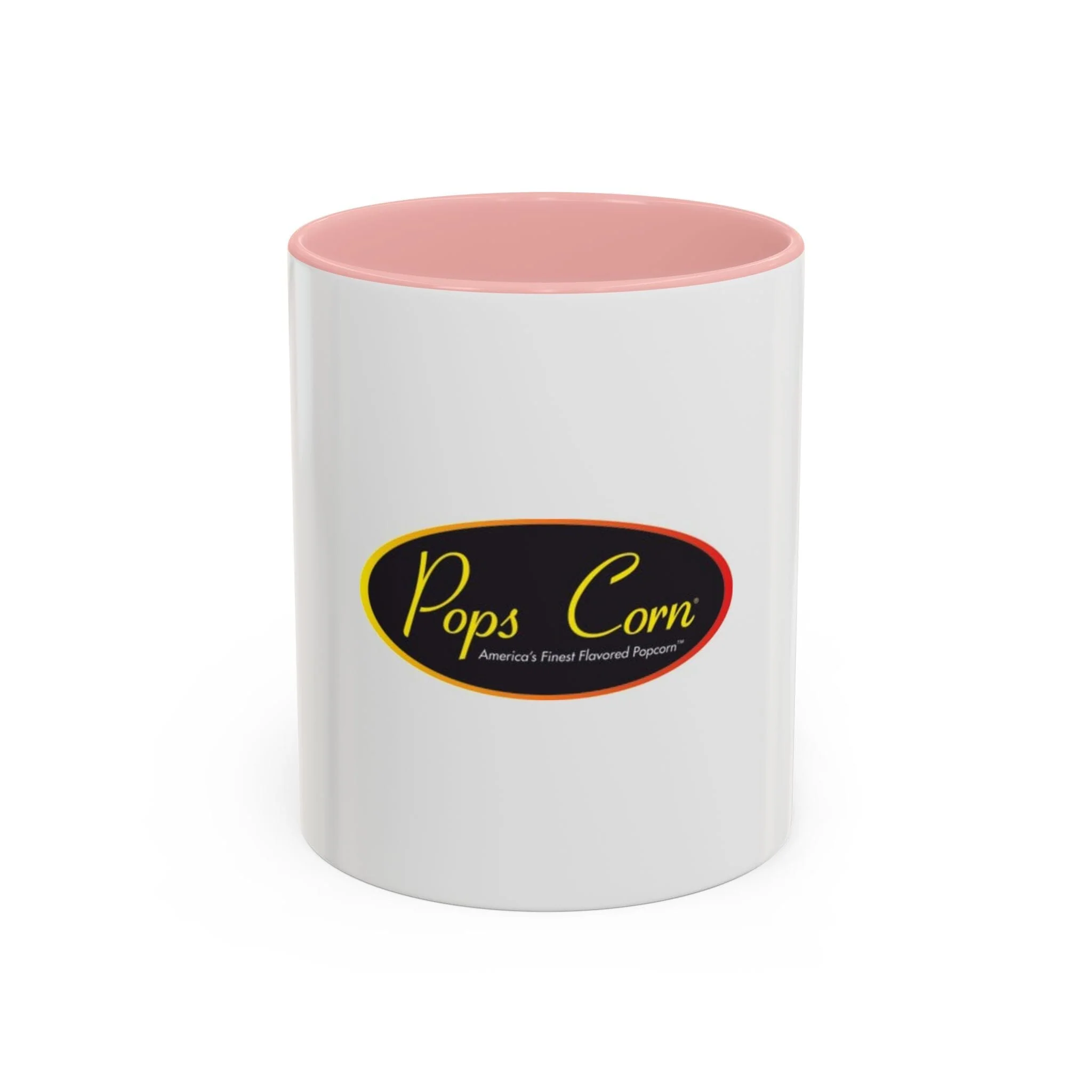 Pops Corn Logo Accent Coffee Mug — Branded Popcorn Shop Ceramic Mug (11/15 oz) - Image 3
