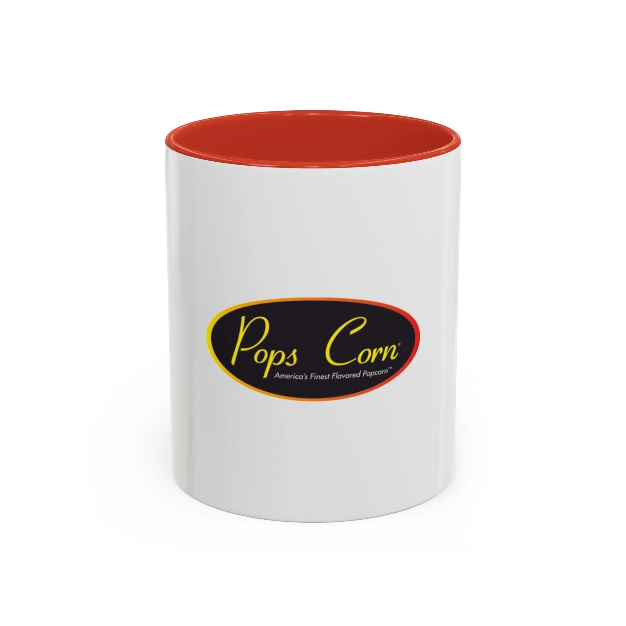 Pops Corn Logo Accent Coffee Mug — Branded Popcorn Shop Ceramic Mug (11/15 oz) - Image 4