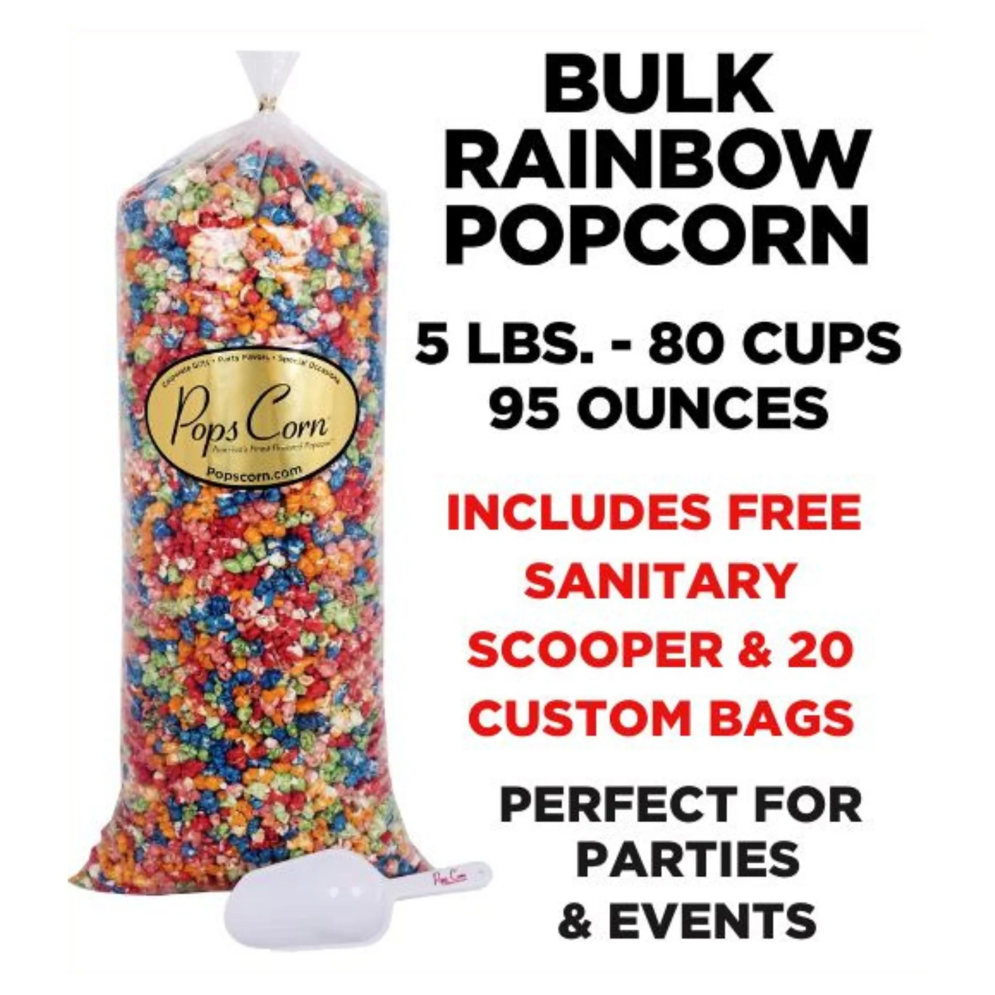 Bulk Rainbow Popcorn – 5 lb (95 oz) Bag | Gourmet Fruity & Caramel Mix | Pops Corn® - Image 6